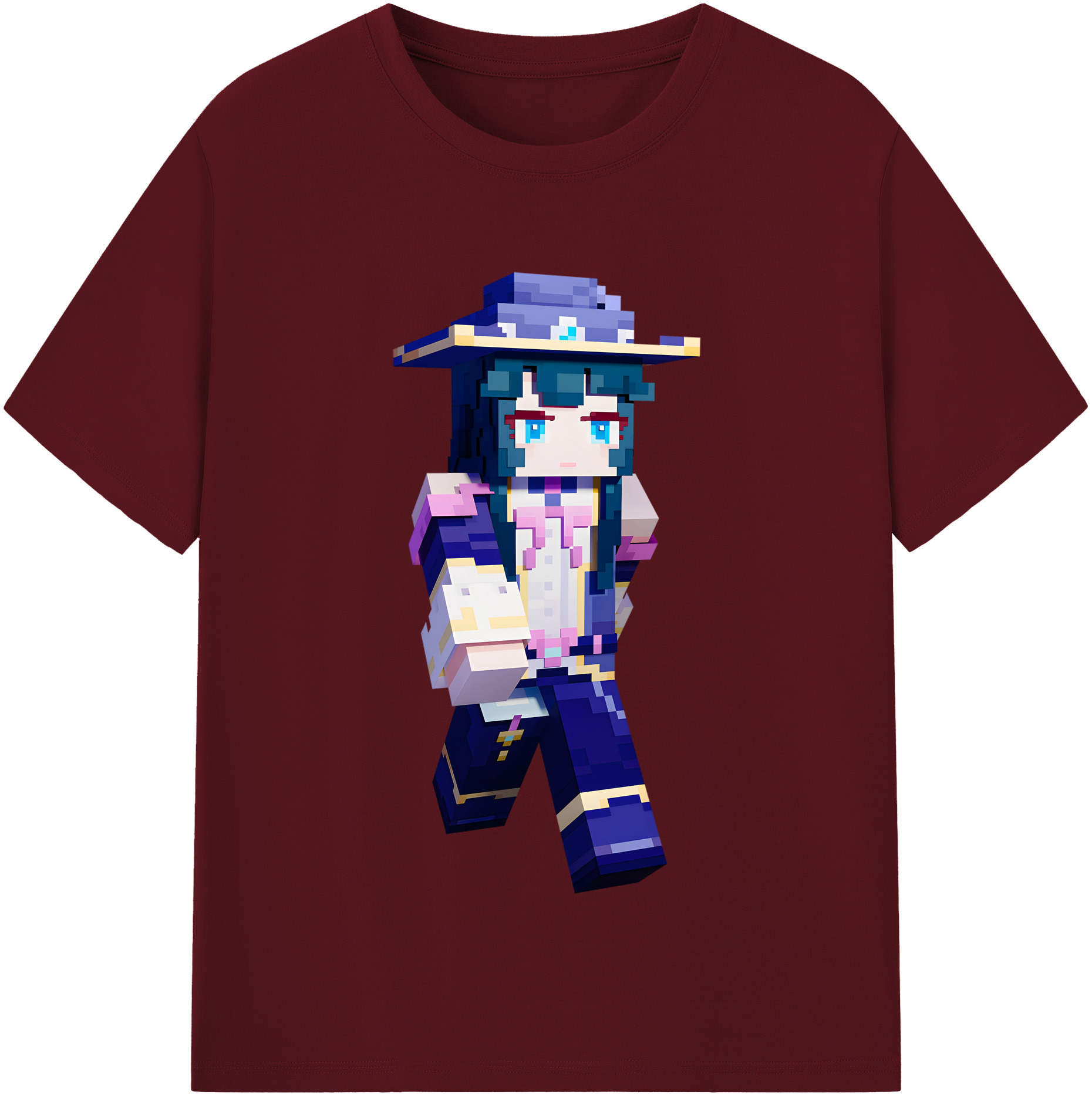 （画像用） マインクラフト ブロックの世界 Minecraft MC Block world 綿100％半袖Tシャツ（フロントプリント）